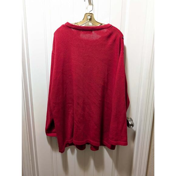 Vintage Lemon Grass Red Ugly Christmas Sweater Cardigan Womens 3X - Picture 10 of 13